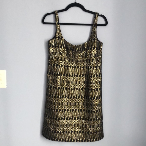 ⭕️ PRICE FIRM NEW Milly Size 6 Black and Gold Dress - Picture 2 of 4